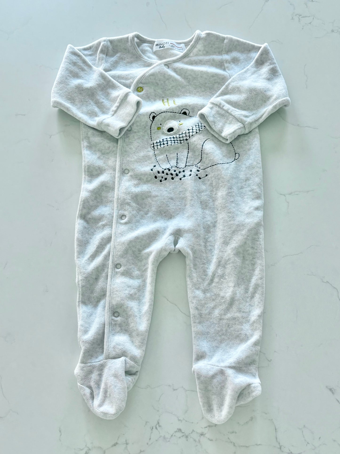 Minoti-Une pièce velours-9/12 mois