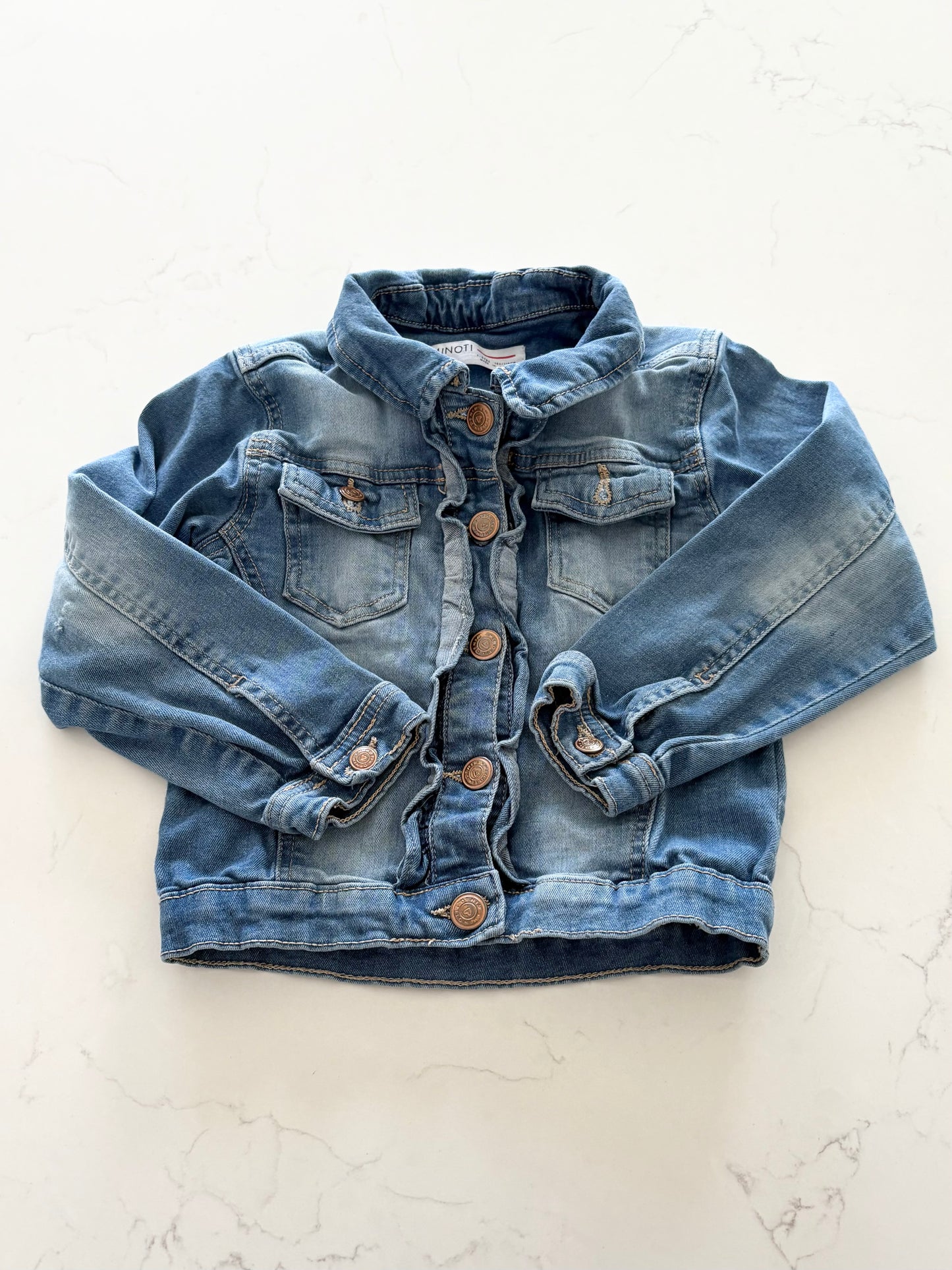 Minoti-Veste jeans-4/5T ( manque un bouton sur poche)
