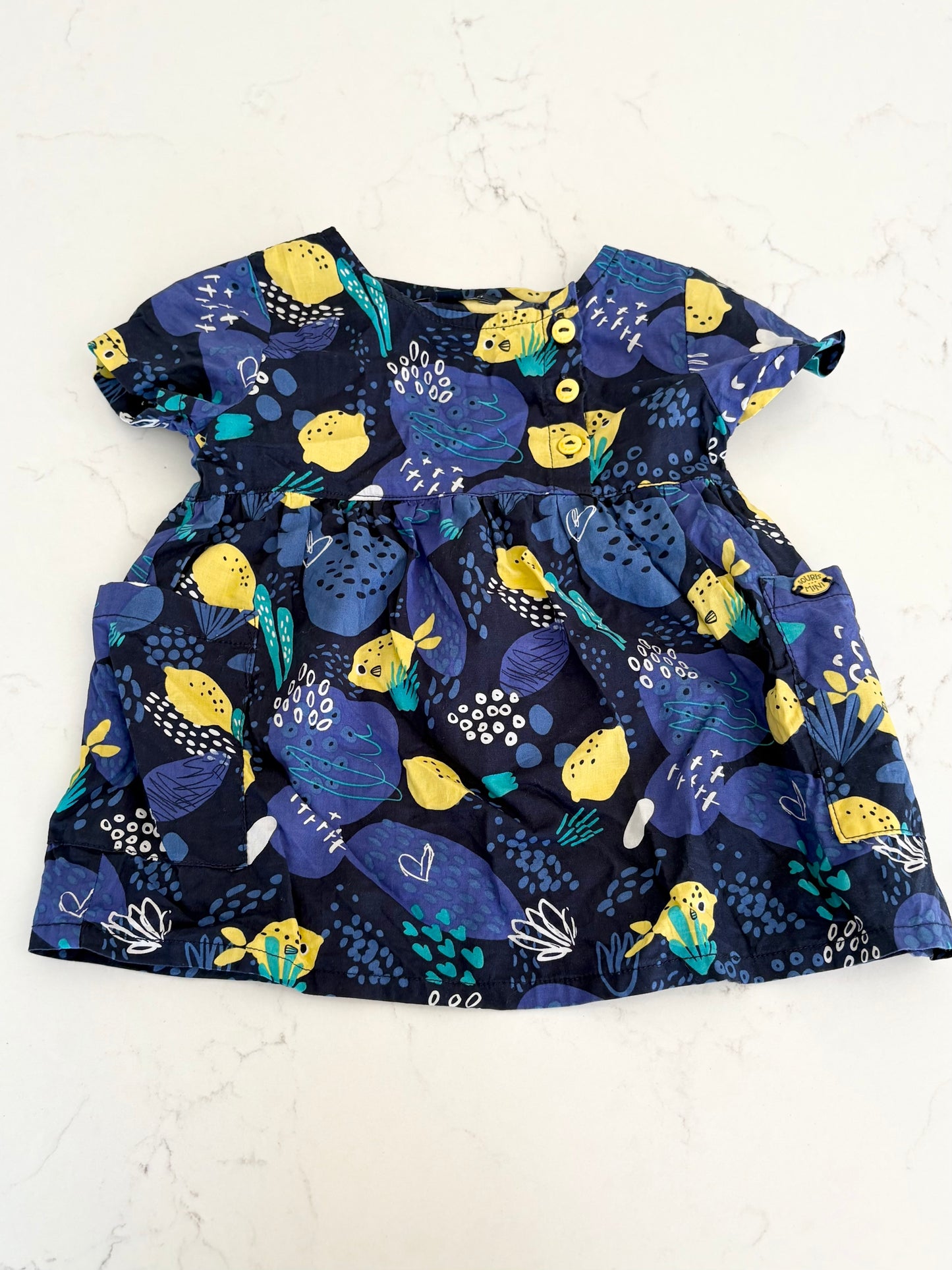 Souris mini-robe-6/9 mois