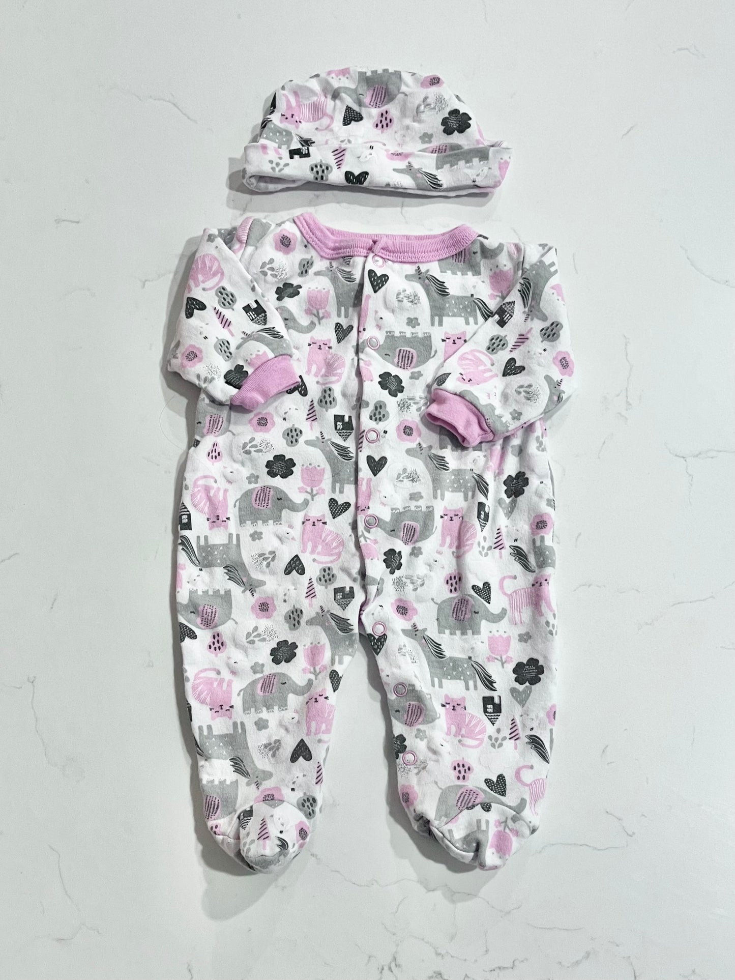 Minimo-Pyjama + chapeau-3 mois