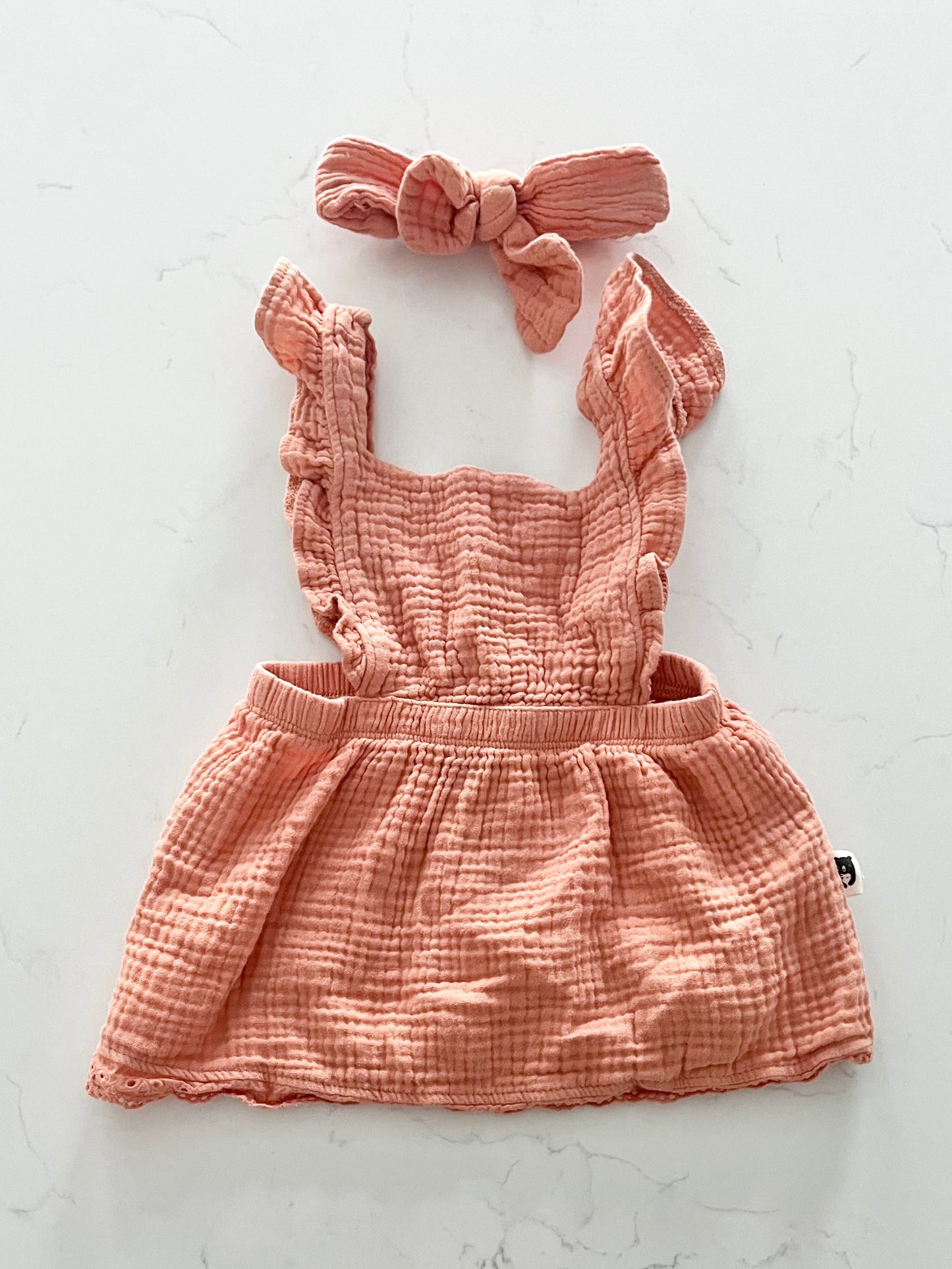 Rabbit bear-robe + bandeau-6/9 mois