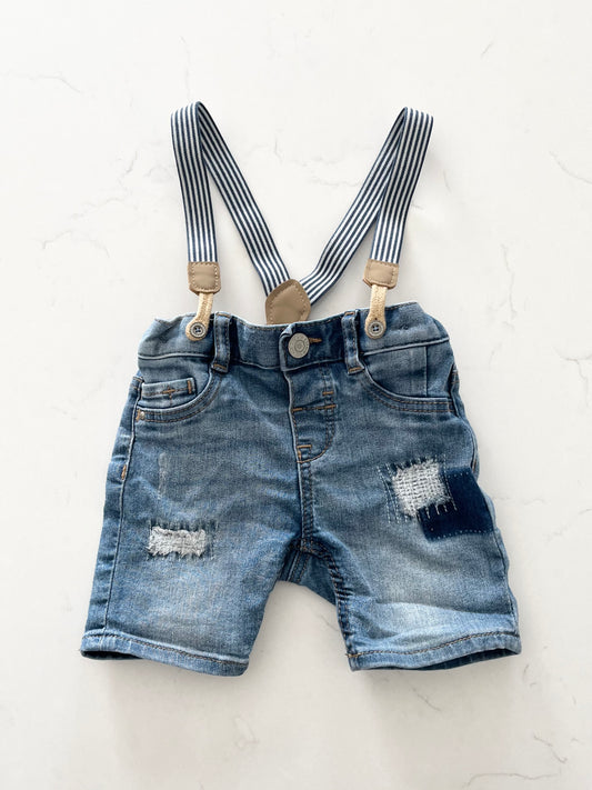 H&M-Short+Bretelles-4/6 mois