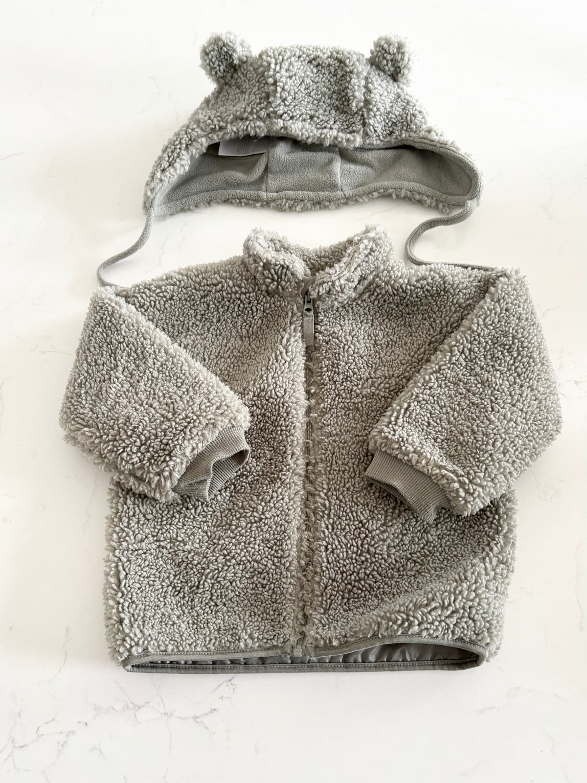 H&M-Veste/Manteau polar + tuque-12/18 mois