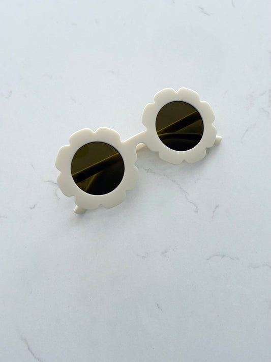 Lunettes soleil fleur-Crème