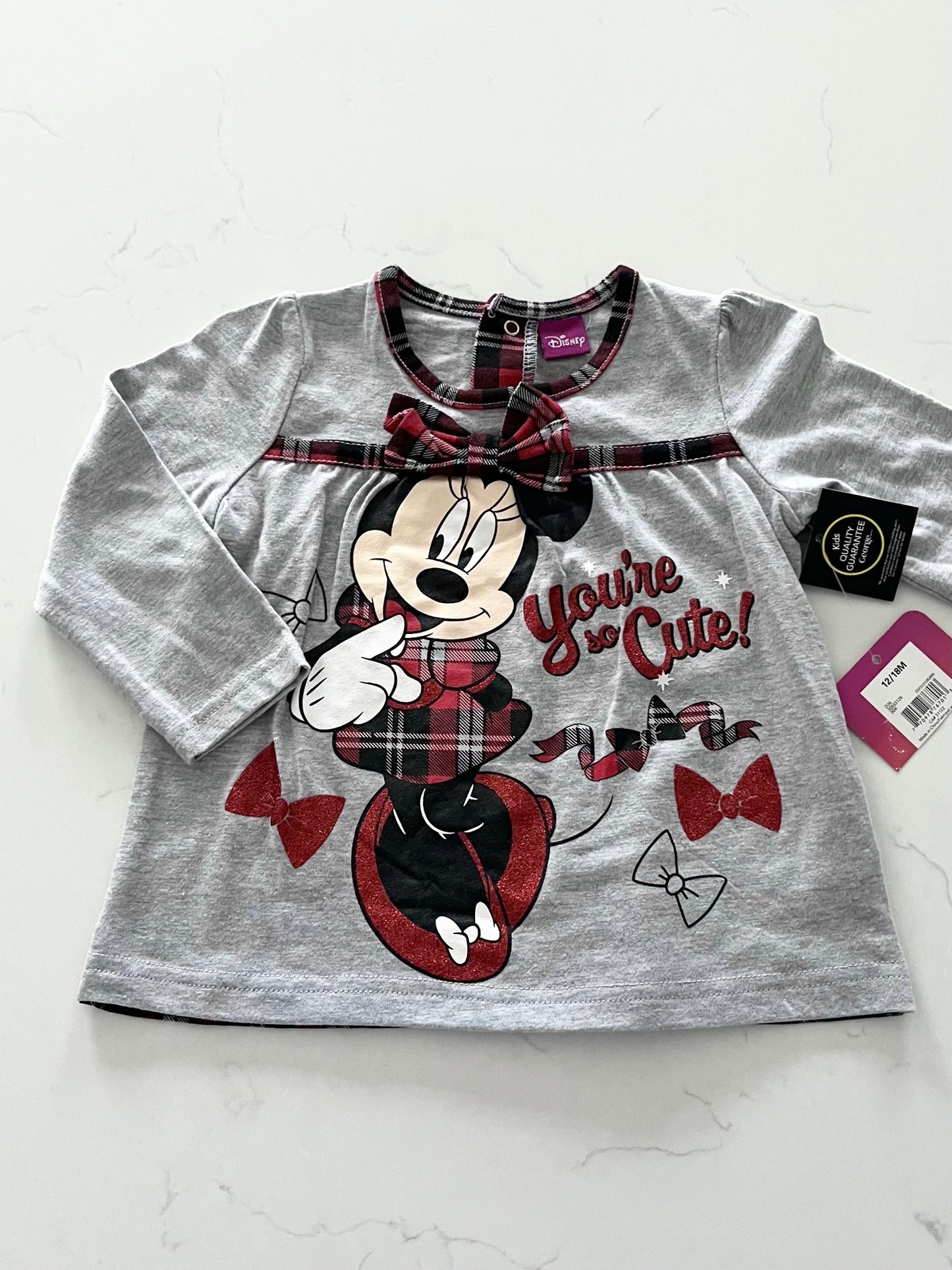 NEUF-Disney-Chandail manches longues-12/18 mois