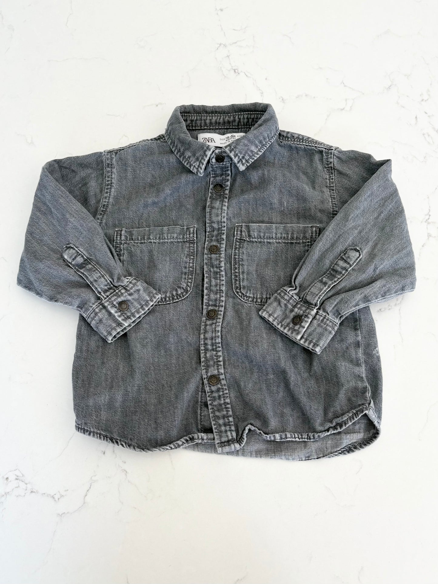 *Imparfait-Zara-Chemise en jeans-18/24 mois