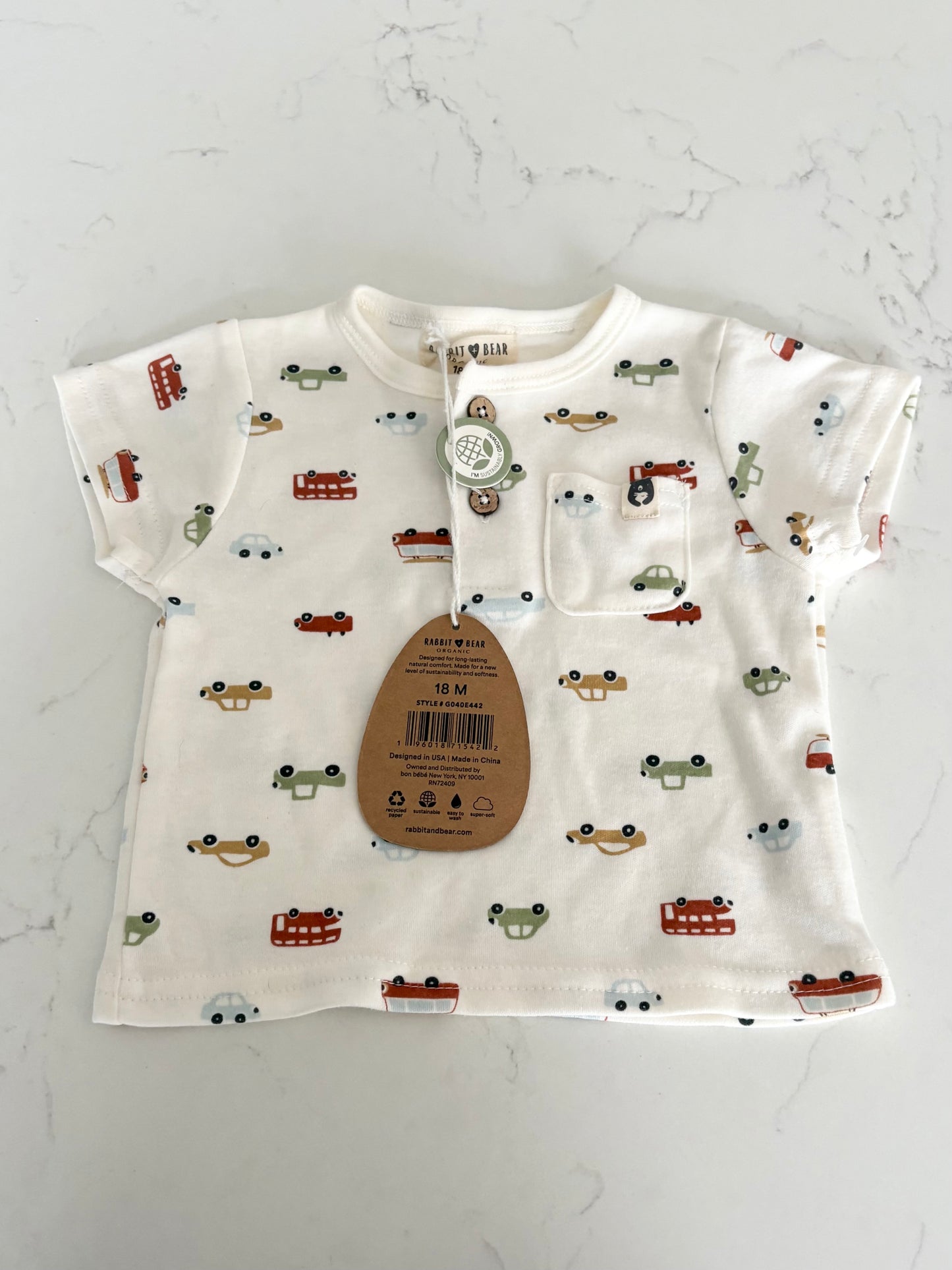 Neuf-Rabbit bear-T shirt-18 mois ( fait petit )