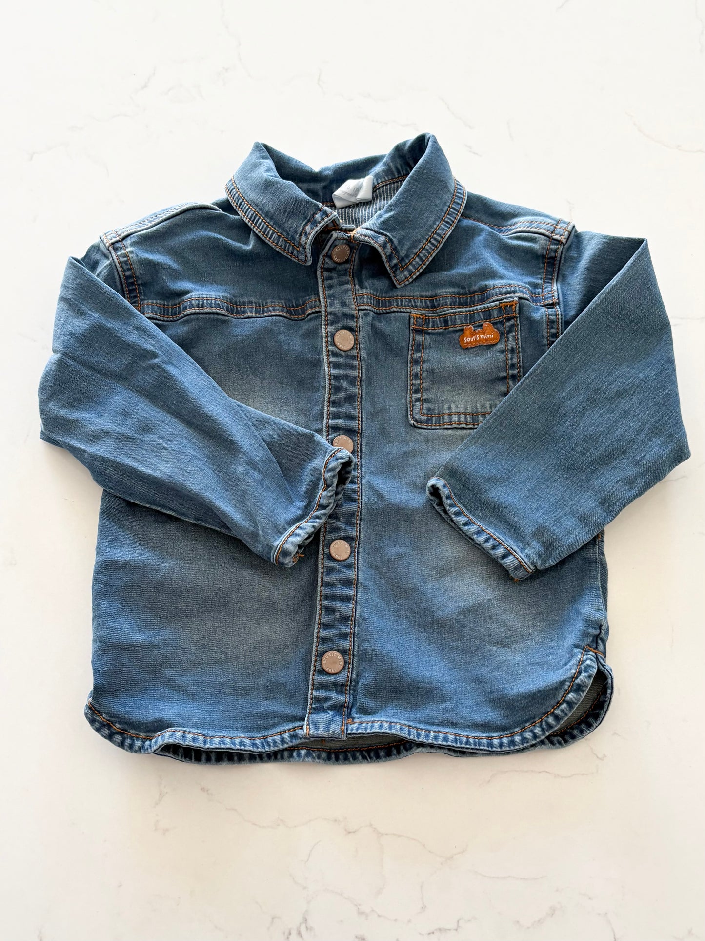 Souris Mini-Chemise en jeans-12/18 mois