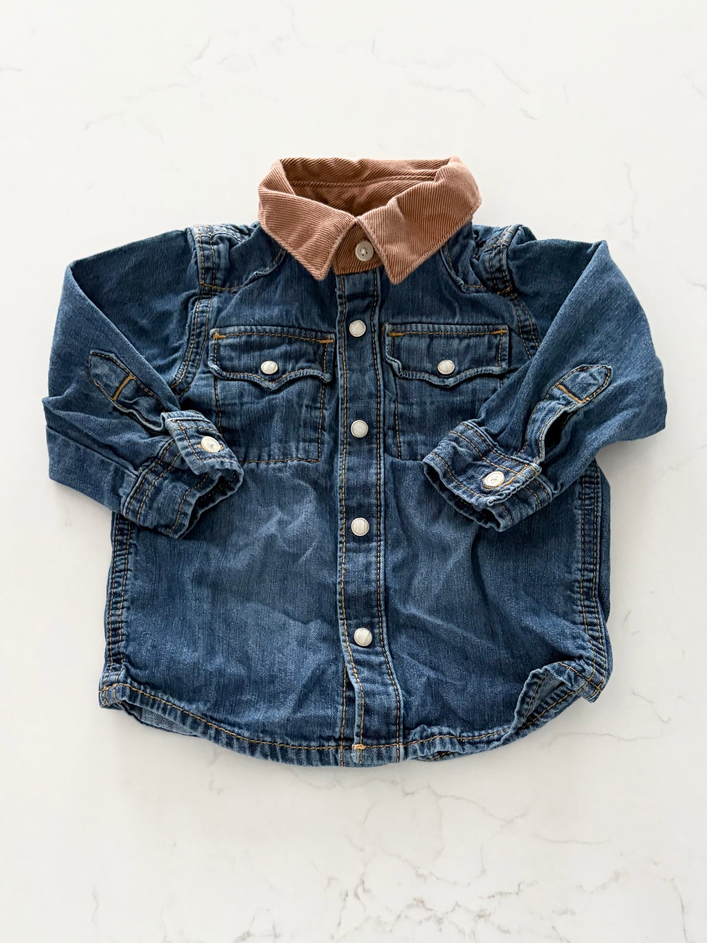 Oshkosh-Chemise en jeans-12 mois