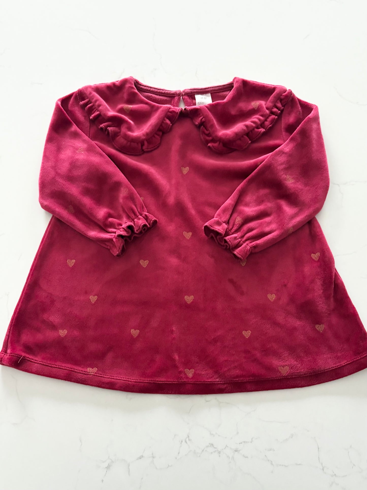H&m-robe velours-12/18 mois