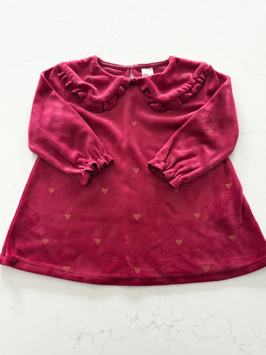 H&m-robe velours-12/18 mois