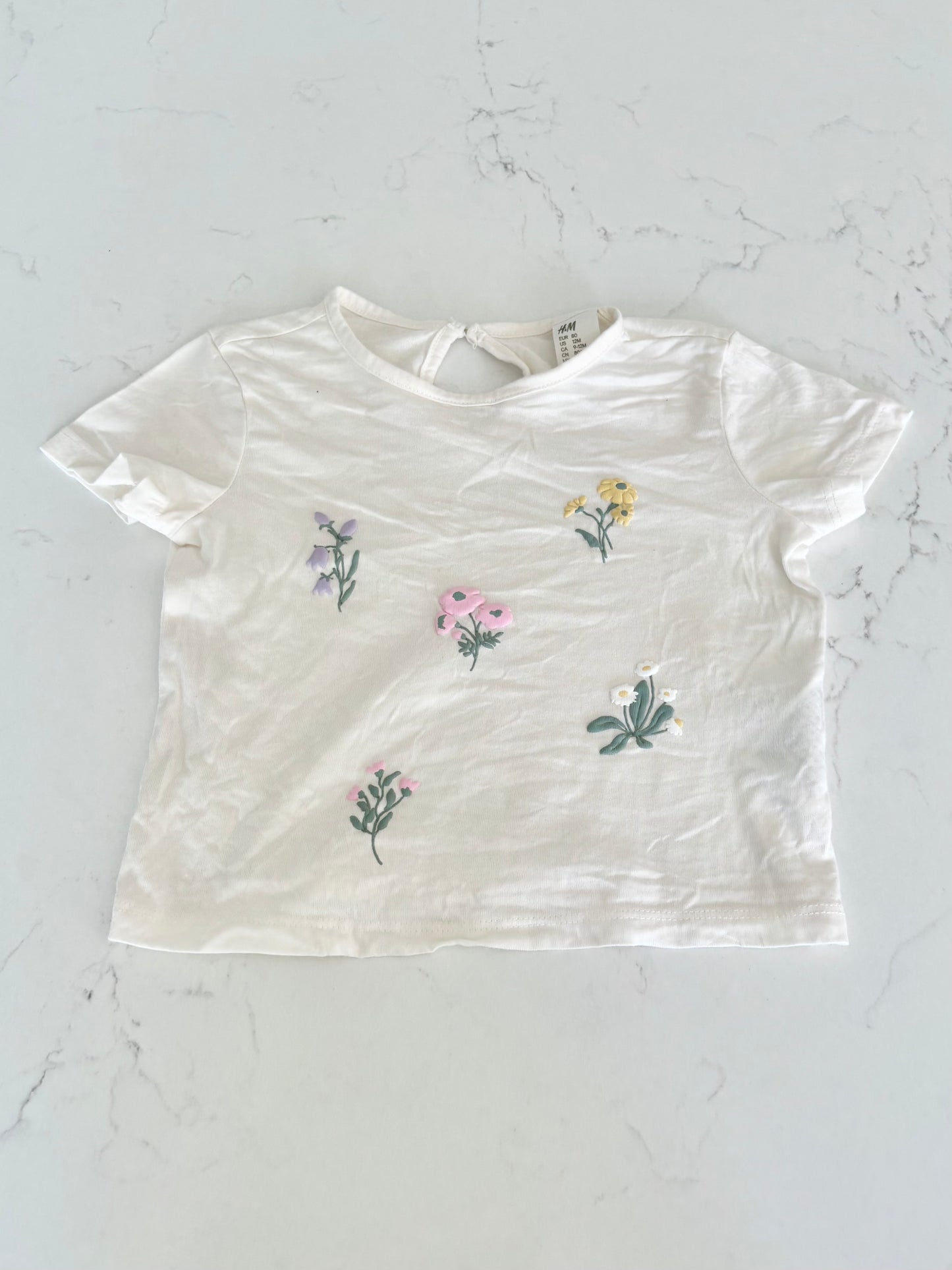 H&M-T shirt-9/12 mois (légère imperfection)