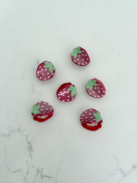 Pince à cheveux-Fraise (Paquet de 2)