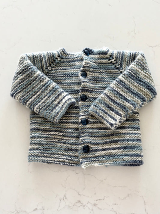 Veste de laine fait main-~6/12 mois