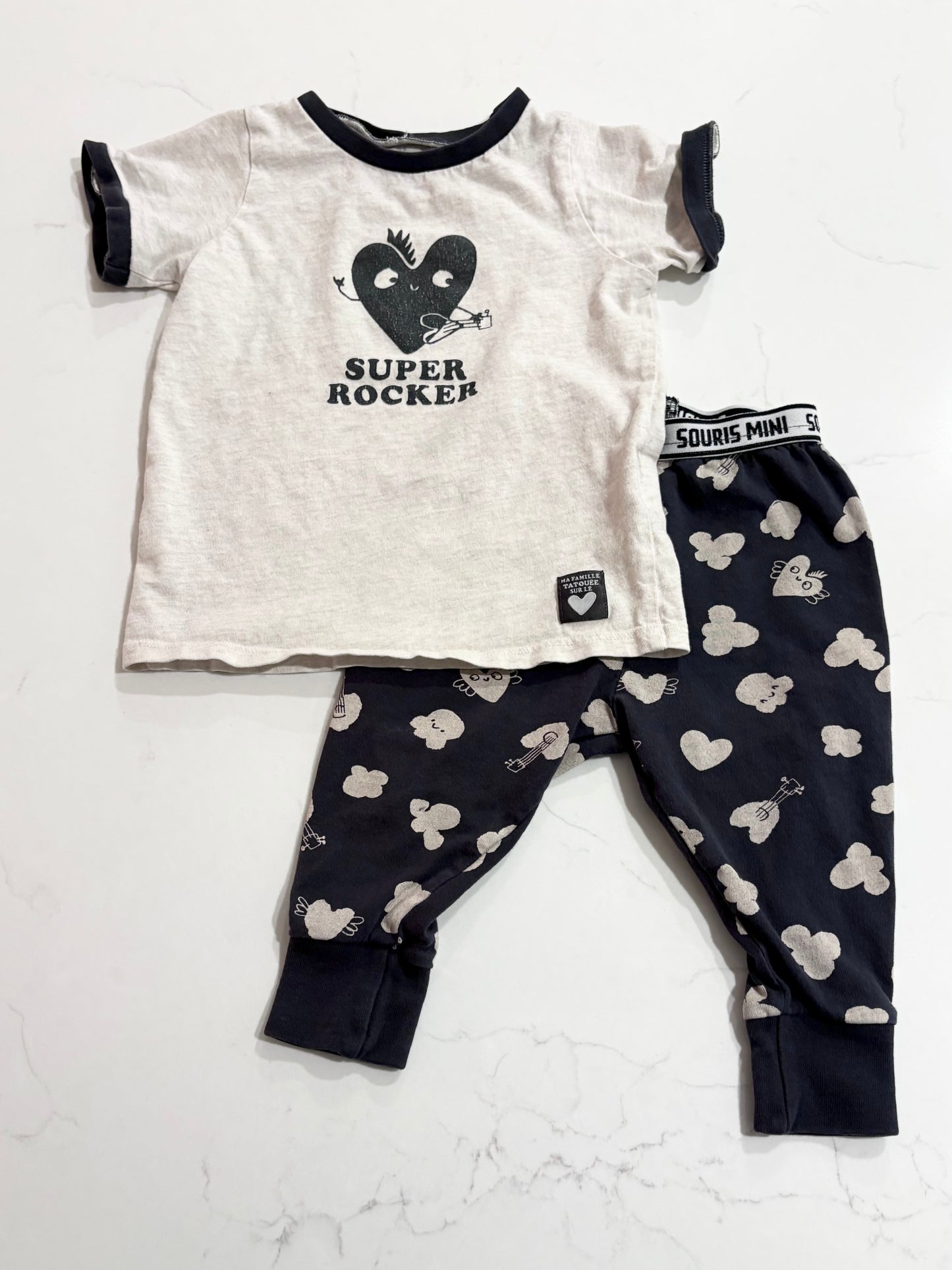 Souris Mini-Pyjama-9/12 mois