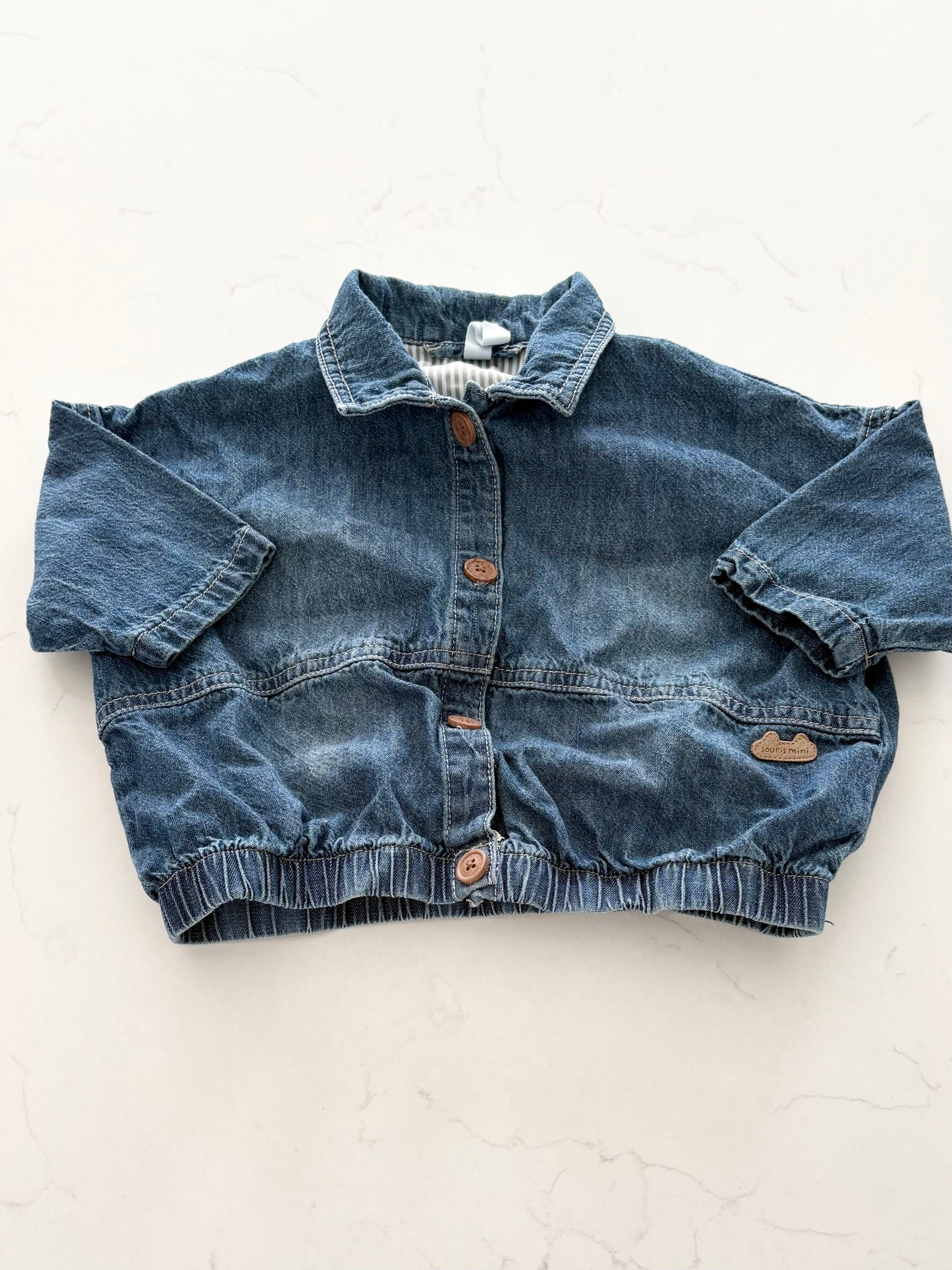 Souris Mini-Veste jeans-6/9 mois