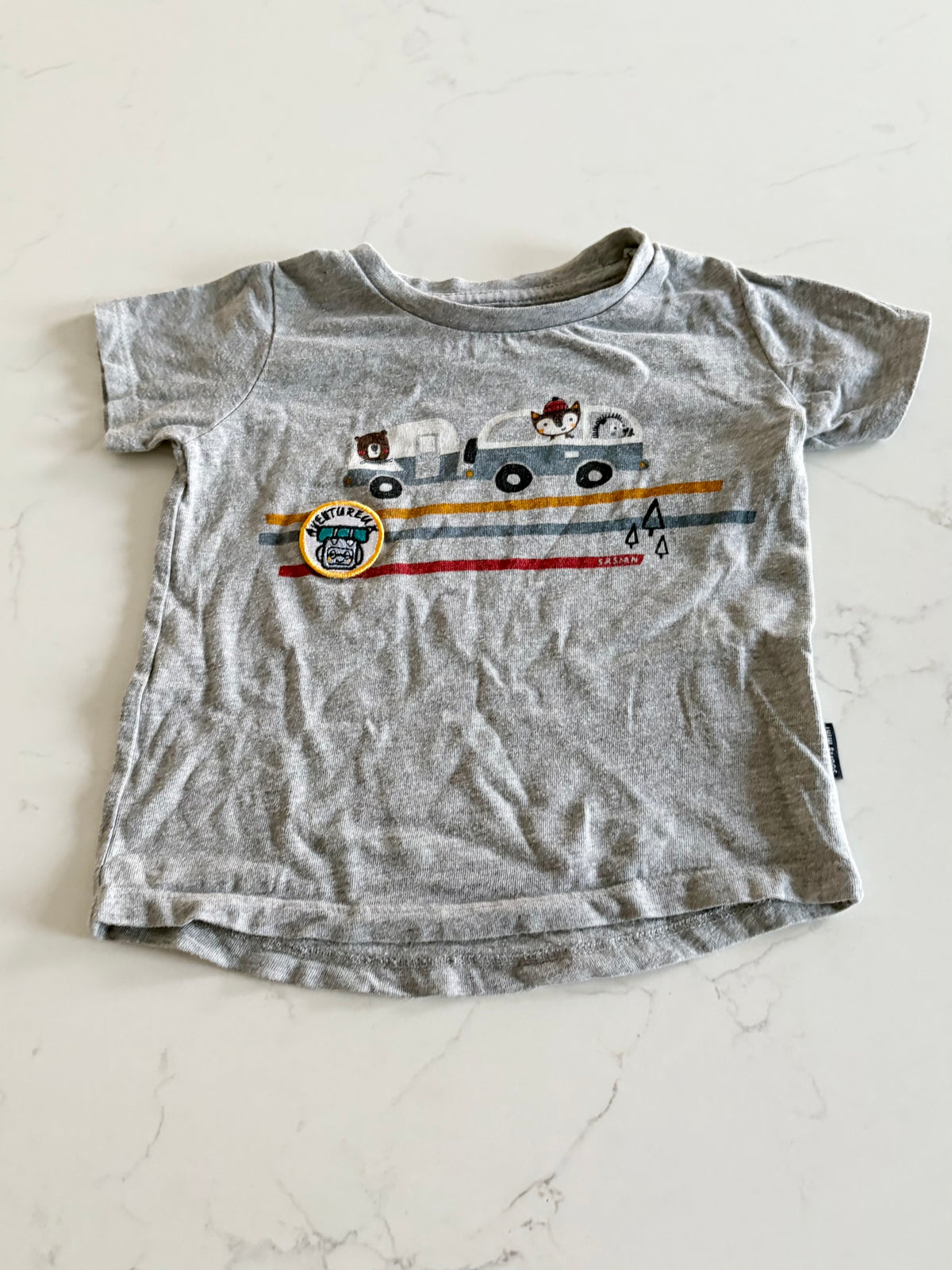 Souris mini-T shirt-6/9 mois