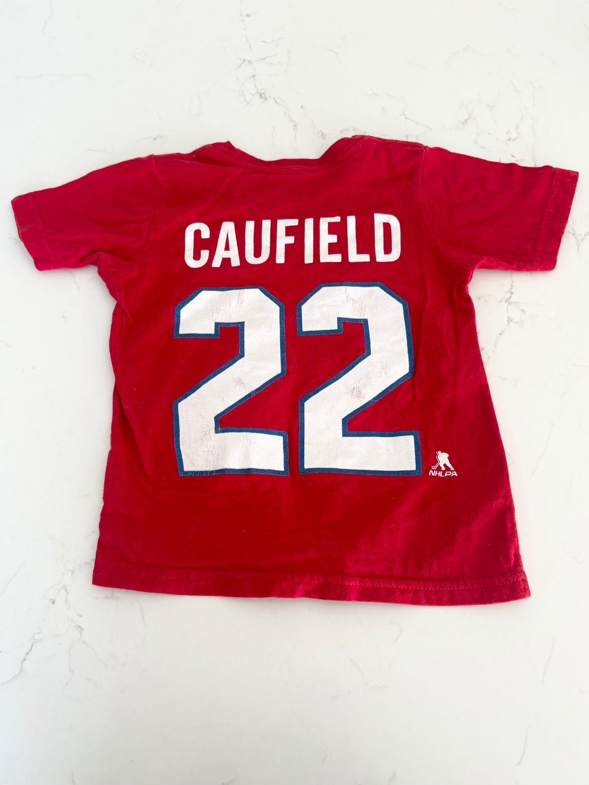 Canadien-T shirt-Caufield (ancien numéro, chiffre un peu craqué )-2T