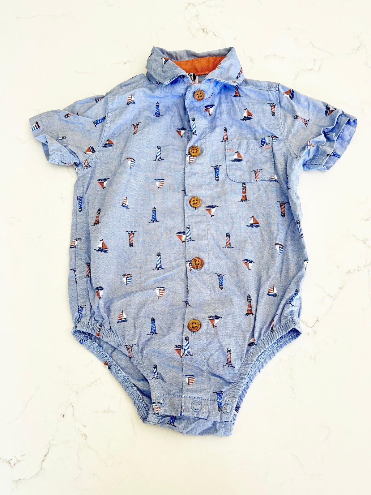 Little lad-Cache couche chemise-6/9 mois
